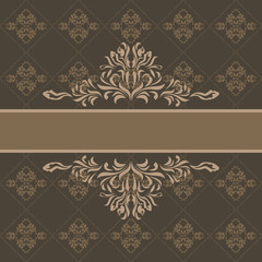 Abstract ornamental dark brown background for wrapping