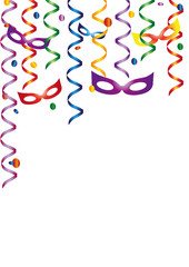 Luftschlangen Masken Konfetti