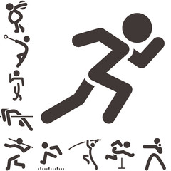 Set of athletics icons