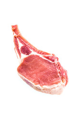 Raw pork meat isolated on white