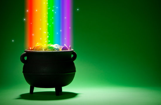 Pot of Gold: Leprechaun Treasure with Rainbow and Magic