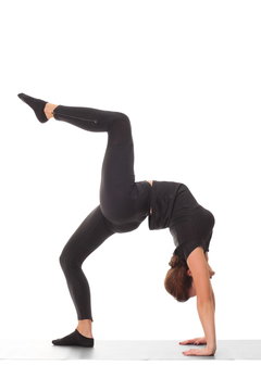 woman training yoga