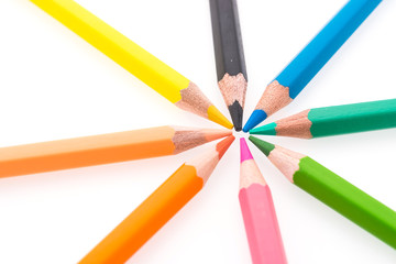 Naklejka premium Colorful pencil isolated on white background