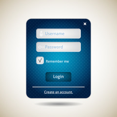 Login form ui grunge blue element