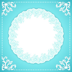 Elegand turquoise vintafe floral frame