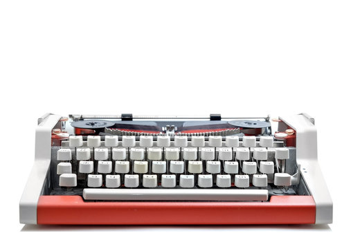 Typewriter on white background