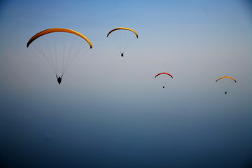 Parachuters on the sky