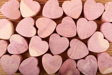 Wooden hearts.