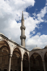 Fototapeta na wymiar Details of Blue Mosque courtyard