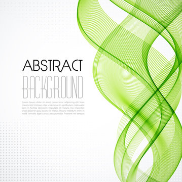 Abstract transparent green wave background