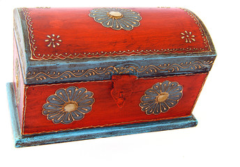 Vintage wooden casket from India