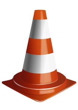 C&ocirc;ne orange de signalisation 2 bandes
