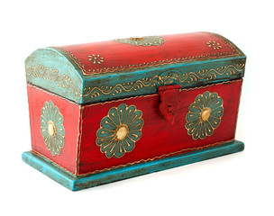 Vintage wooden casket from India
