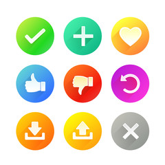 Set of Colorful Icons for Web Site