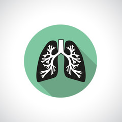Lungs, round icon.