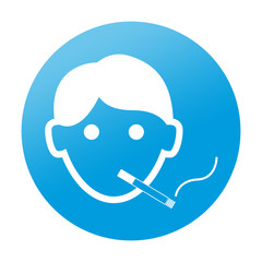 Etiqueta tipo app redonda fumador