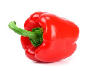 Bright red pepper isolated on white.