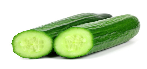 cucumber over a white background.