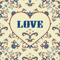 Vector Valentine's Greeting Card with Heart