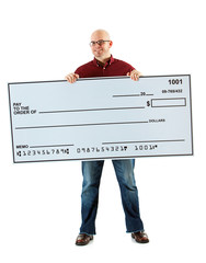 Check: Cheerful Guy With Huge Check