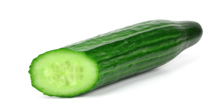 cucumber over a white background