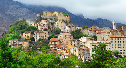 Fototapeta na wymiar Corte - beautiful medieval town in Corsica