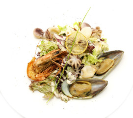 salad with vegetables and seafood