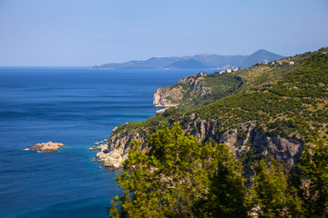 Fototapeta na wymiar Budvanska Riviera located on the Adriatic sea, Montenegro.
