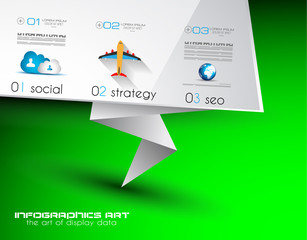 Origami Flat style flyer design or Brochure template