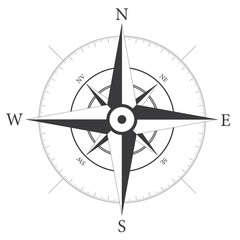 Compass wind rose. Wind icon. Vector illustration.