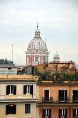 Rome, Italy. View of the city from the top on a cloudy day