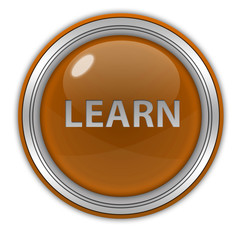 Learn circular icon on white background