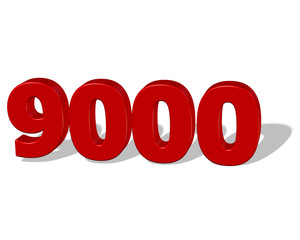 kırmızı renkli gölgeli 9000 sayısı