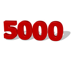 kırmızı renkli gölgeli 5000 sayısı