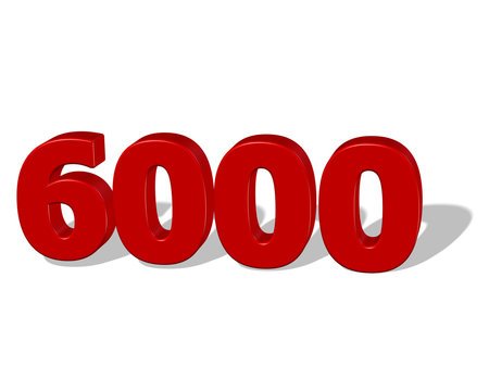 kırmızı renkli g&ouml;lgeli 6000 sayısı