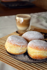 Obraz na płótnie Canvas Cup Of Coffee And Sweet Donut