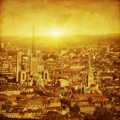 Grunge image of Rouen.Normandy.France.