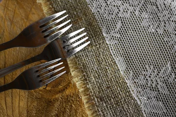 Deurstickers Forks on a table © bizoo_n