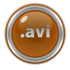 .avi circular icon on white background