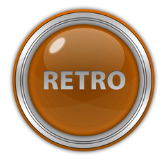 Retro circular icon on white background