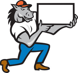 Horse Kneeling Presenting Cartoon