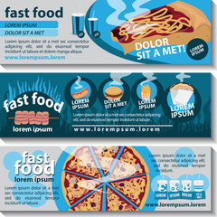 Fast Food Flyer Template Set - Vector Illustration, Graphic Design, Editable For Your Design