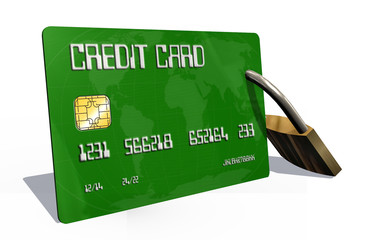 Credit card with security lock