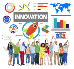 Obraz premium People Celebration Creativity Growth Success Innovation Concept