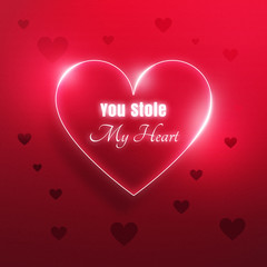 Miłosna kartka na Walentynki 'You Stole My Heart' - obrazy, fototapety, plakaty