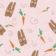 Adorable seamless bunny background