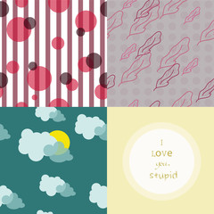Four cute patterns in a set