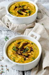 Pumpkin cream soup with lentils