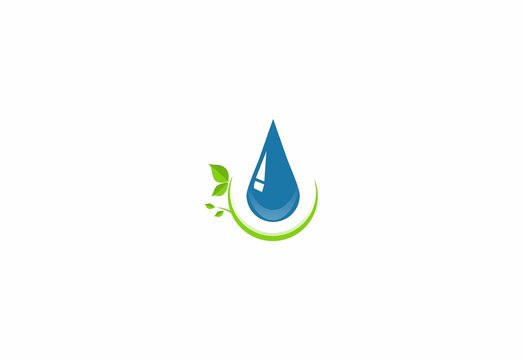 eco leaf water drop logo