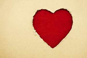 Naklejka na ściany i meble heart made of cardboard (the theme for Valentine's Day)